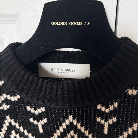 Golden Goose Black & Cream Geometric Crewneck Sweater - Picture 2 of 7